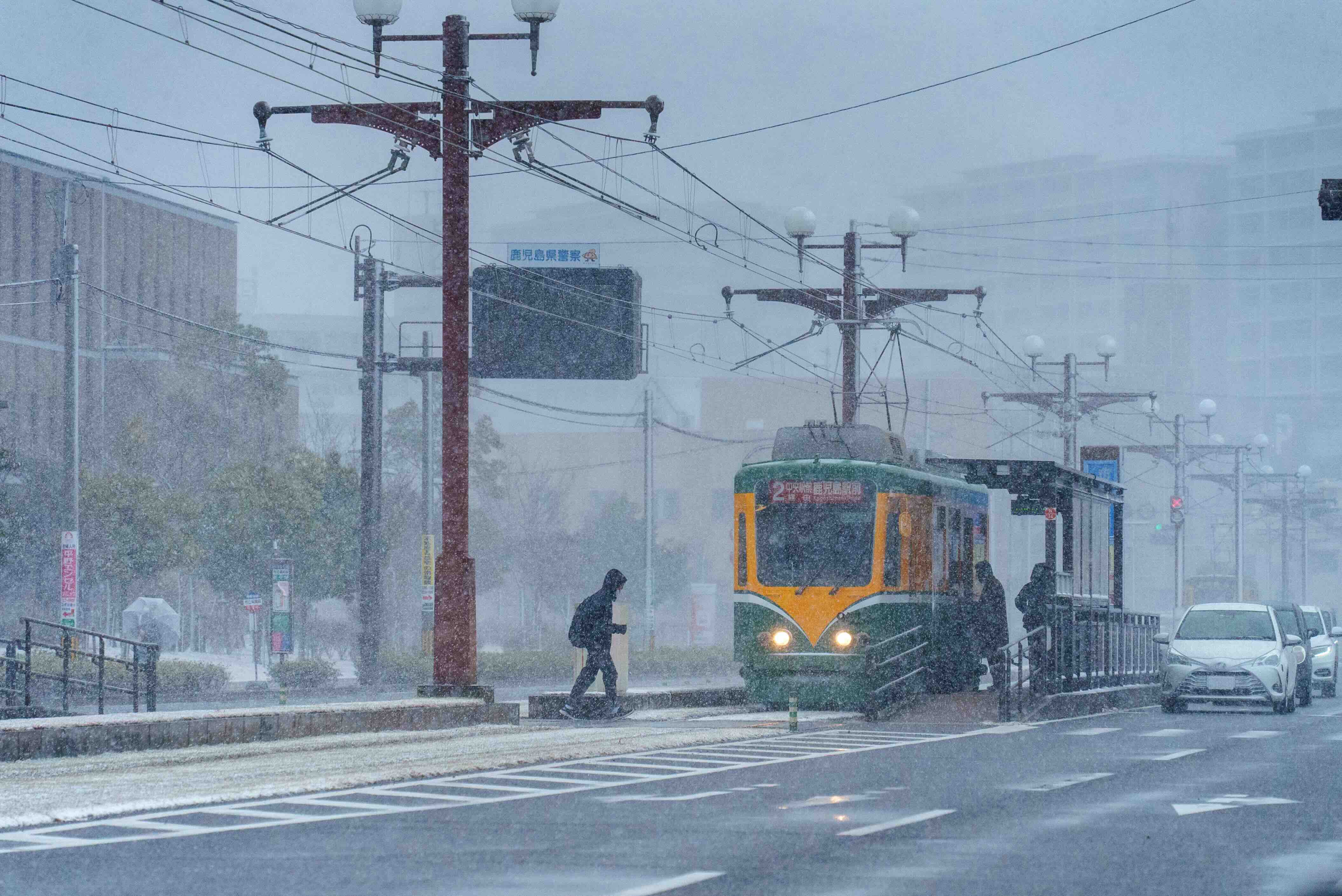 市電　市立病院前電停（市電2系統）